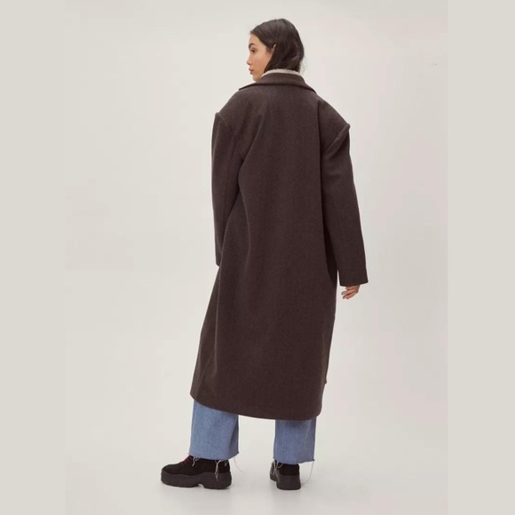 Nasty Gal Longline Wool Look Formal Coat - Picture 2 of 16